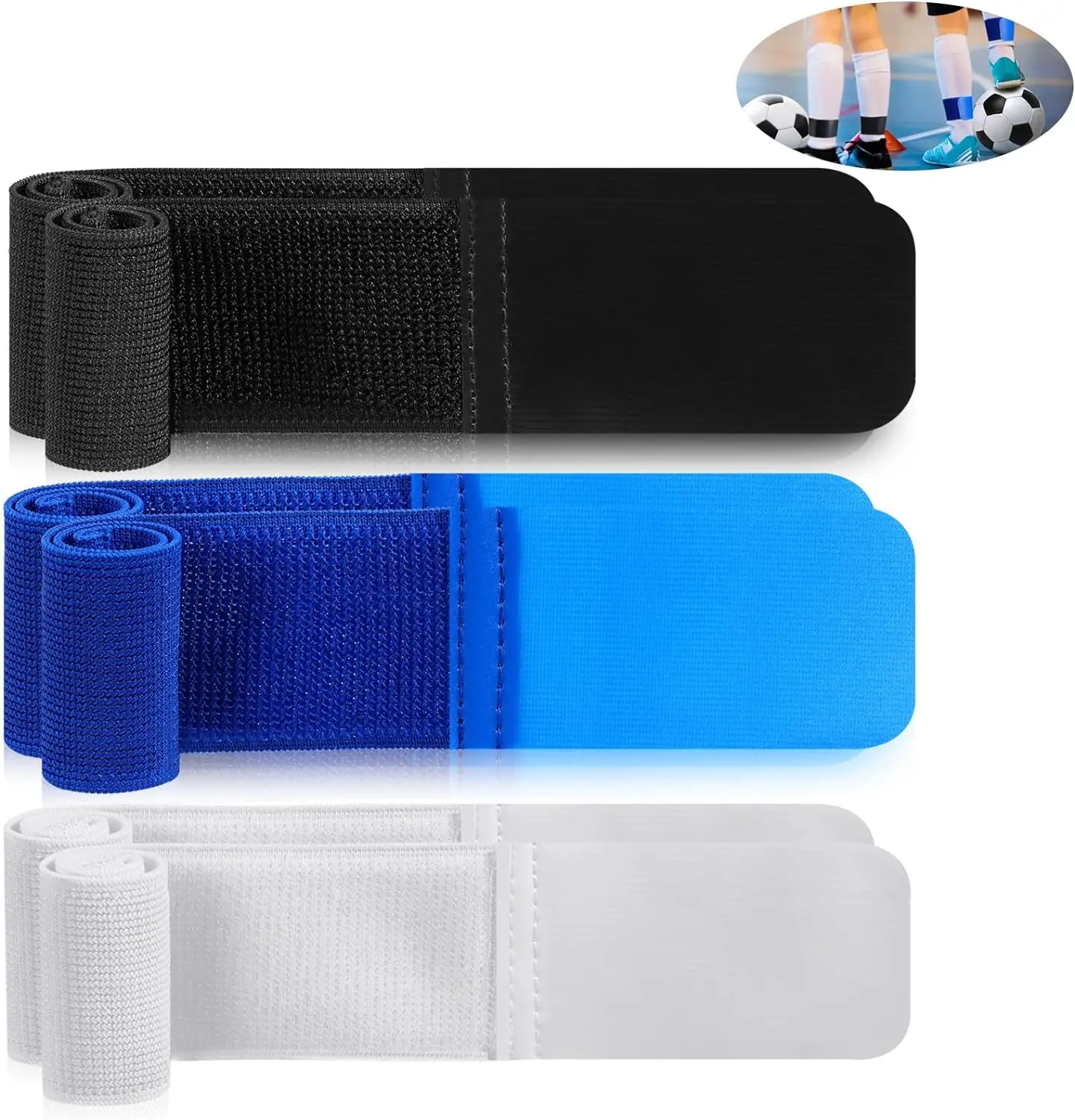 Soccer shin guard straps Elastic leg bands Player Equipment for Children Youth Kicking Ball Running Cycling