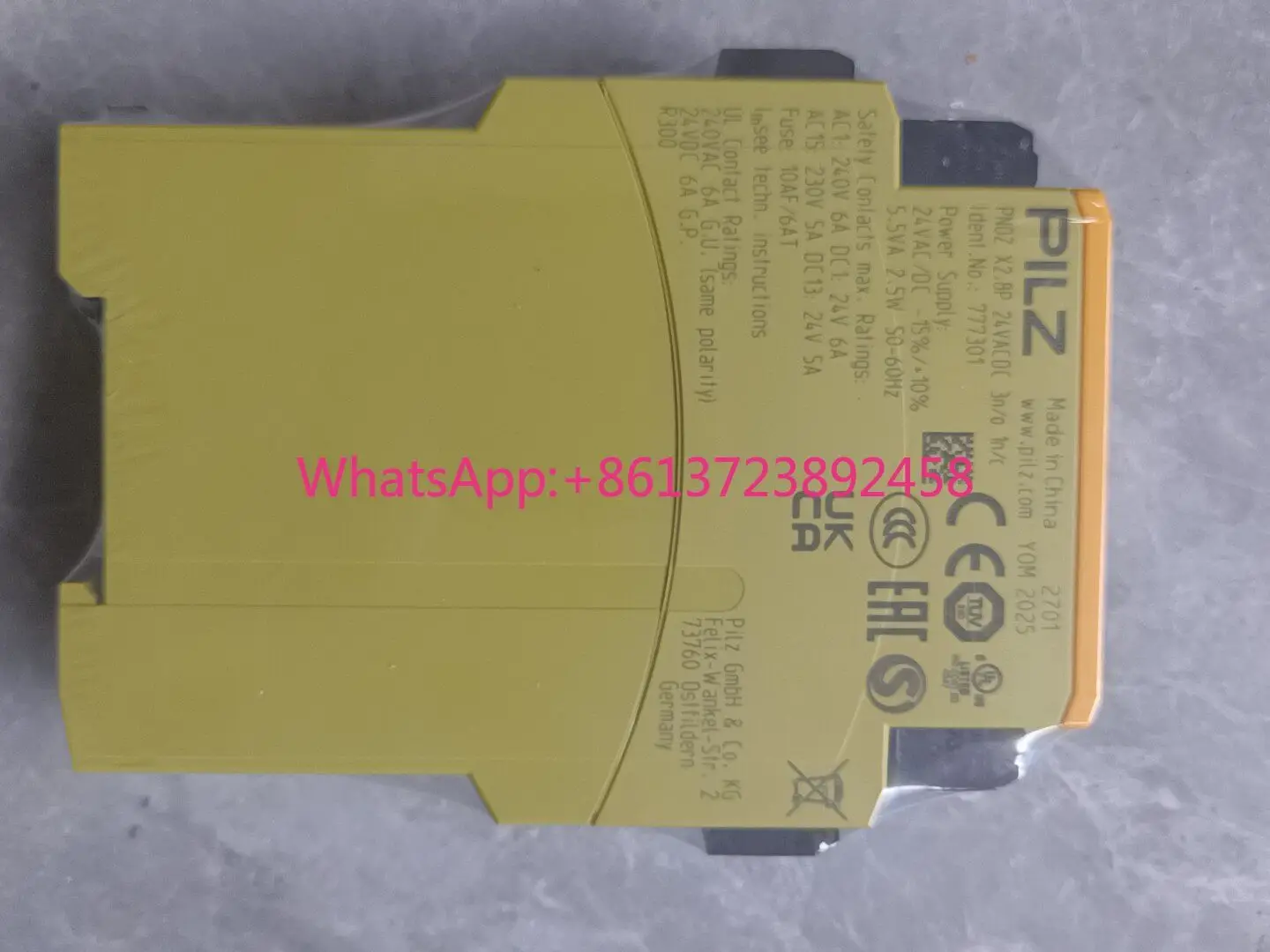 Pilz x2.8p 777301 safety relay original in stock