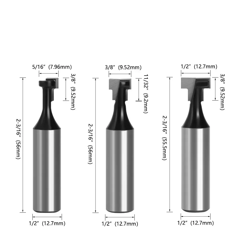 1PC 8mm 6mm 1/4" Shank T-Slot Keyhole Cutter Wood Router Bit Carbide Cutter For Wood Hex Bolt T-Track Slotting Milling Cutters