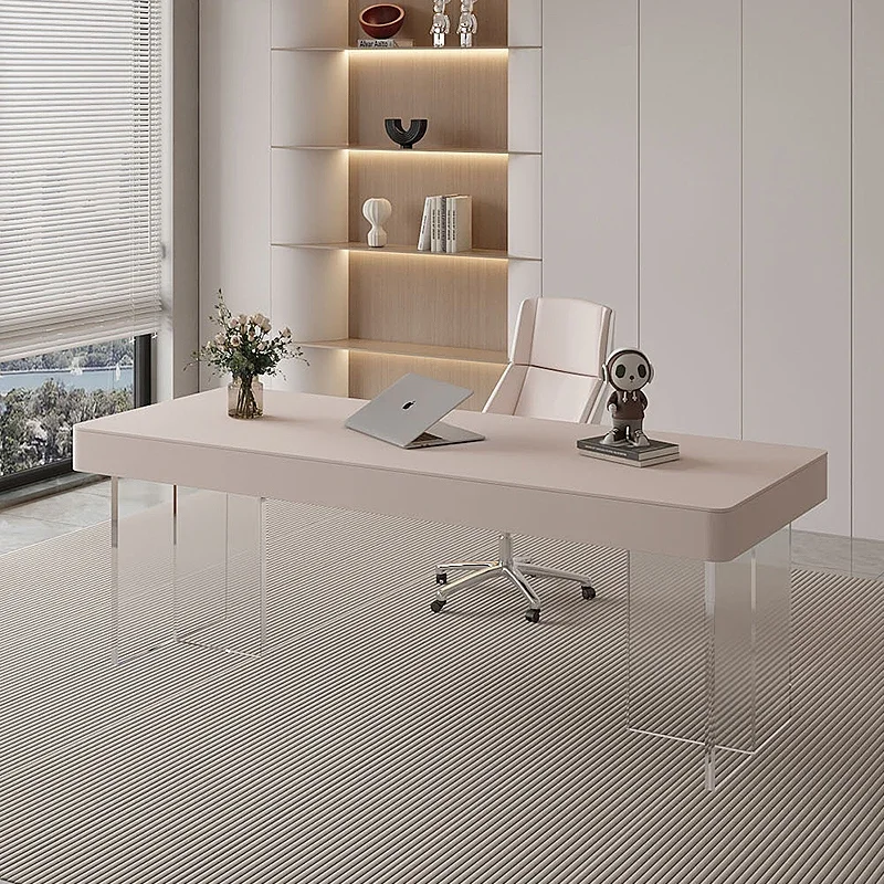 Cream wind rock slab desk light luxury modern home bedroom study workbench medical beauty consultation table boss desk