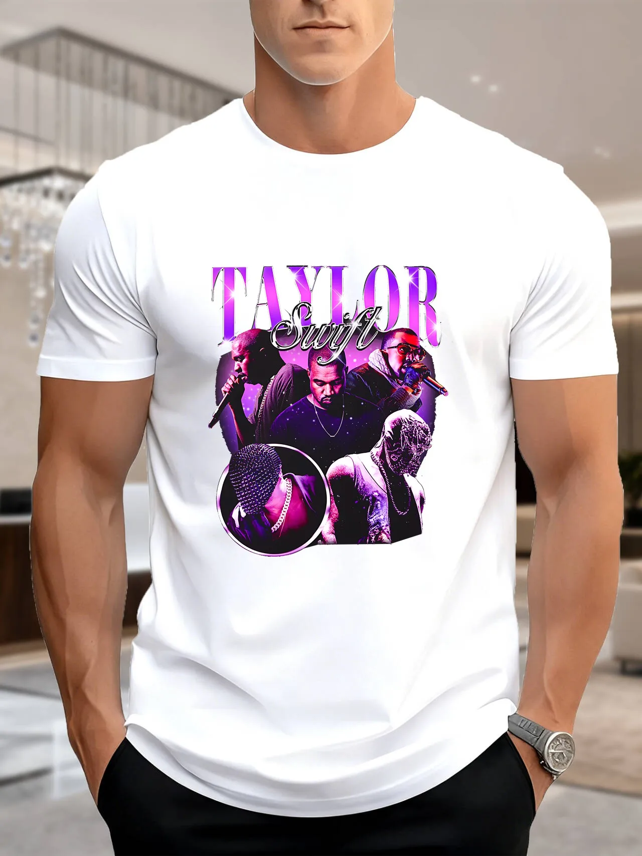 جديد وصول أزياء الرجال المطبوعة تي شيرتات قصيرة الاكمام 100% القطن تنفس لينة العصرية الشارع الشهير تصميم عارضة الراحة صالح F