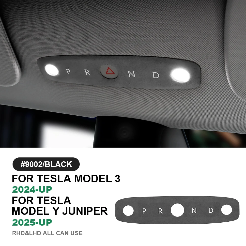 KUNGKIC For Tesla Model 3 Highland 2024 Model Y Juniper 2025 Italian Top Suede Reading Light Frame Trim Stickers Accessories