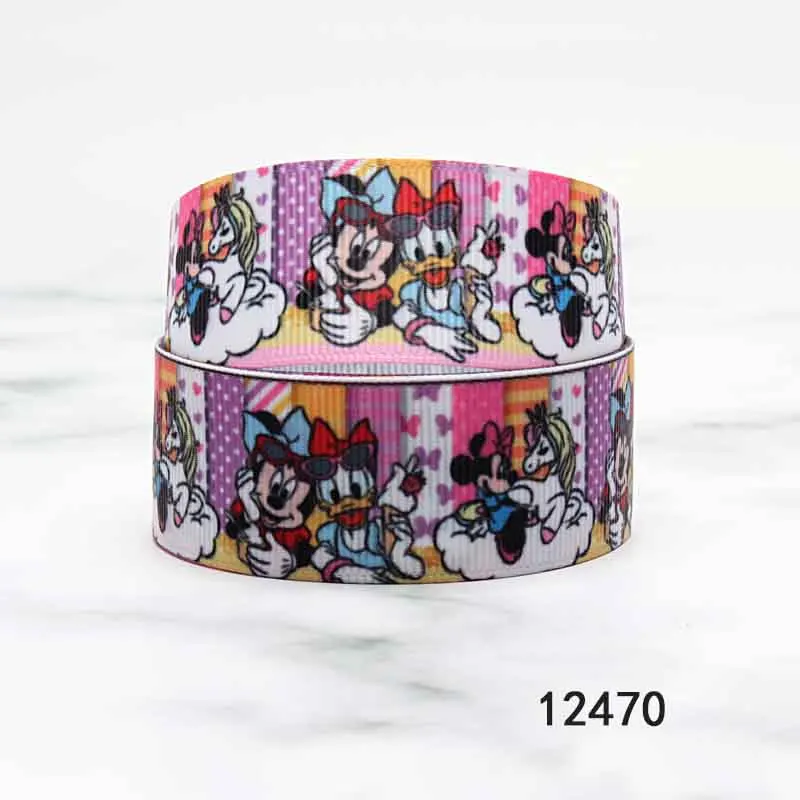 10yards Gedruckt Disney Minnie Band Grosgrain für Hairbows DIY Handwerk Liefert Geschenk Hochzeit Dekoration Handgemachte Materialien