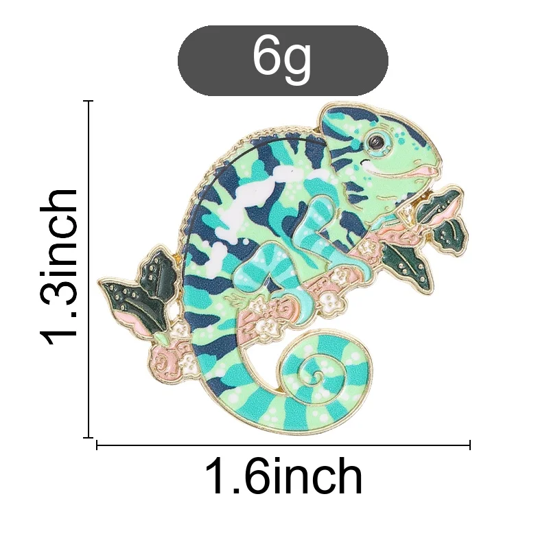 Colorful Chameleon Enamel Pin, Floral Branch Lizard Reptile Animal Badge, Fashion Accessory, Gift for Reptile & Nature Lovers