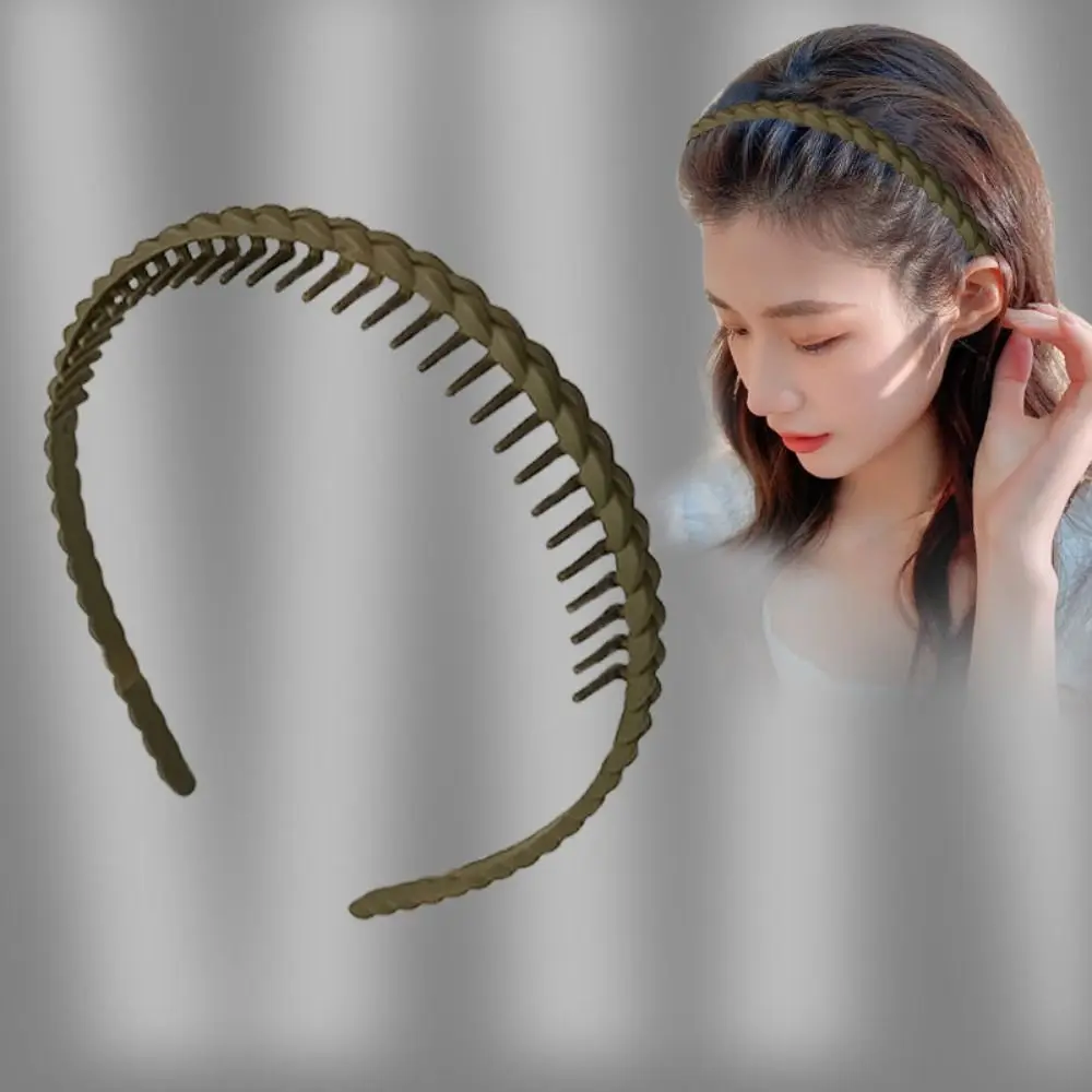 

Hair Band Acrylic Teeth Matte Hair Hoop Solid Color Headdress Non-slip Hairband Korean Style Headband Make Up