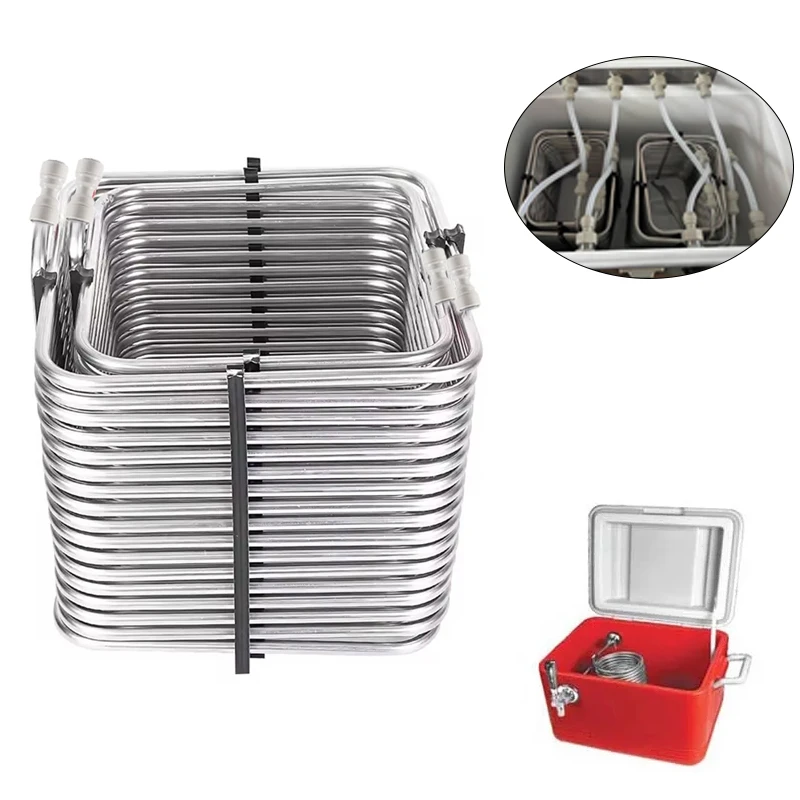 SS 304 Square Coils,Homebrew Cooler Coiling Tubing for Insulated Jockey Box,with 5/16