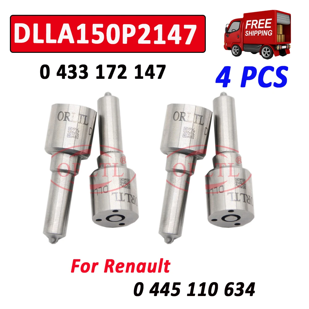 ORLTL DLLA150P2147 Diesel Injector 0 433 172 147 Fuel Injection Nozzle DLLA 150 P 2147 0433172147 For Renault 0445110634