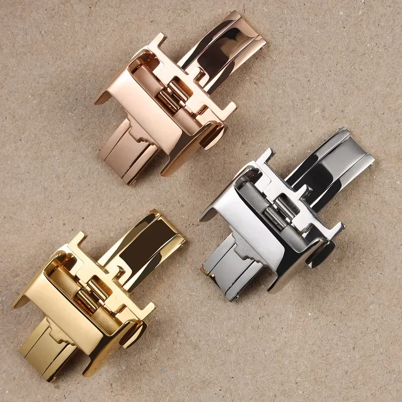 Watch accessories stainless steel folding clasp for Longines famous craftsman flag series strap 12mm 14mm 18mm butterfly buckle