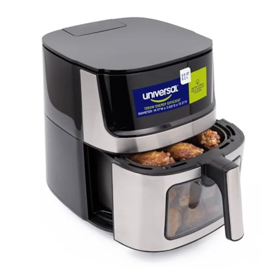 

Large 6.5QT Air Fryer with Active Water Spray Technology Stainless Steel Digital Air Fryer 10 Preset Functions Visible Dual Win