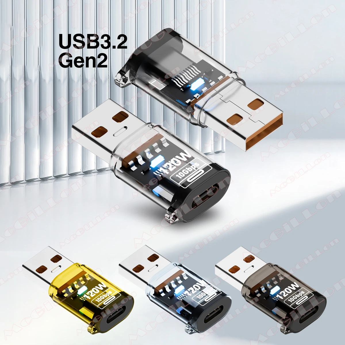 120W 고속 충전 USB 3.2-유형 C 어댑터 OTG 10GB PC 태블릿 용 고속 데이터 오디오 전송 Xiaomi Huawei USB C 변환기