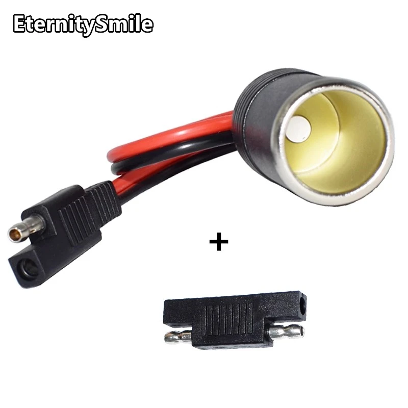 

SAE to Car Cigarette Lighter Socket Battery Power Cable for Car solar SAE 2Pin Connector Cable 14AWG 0.3M