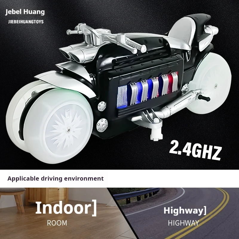 2.4g afstandsbediening 360 graden roterende stunt motorfiets model elektrisch licht opladen afstandsbediening auto jongen speelgoed auto cadeau