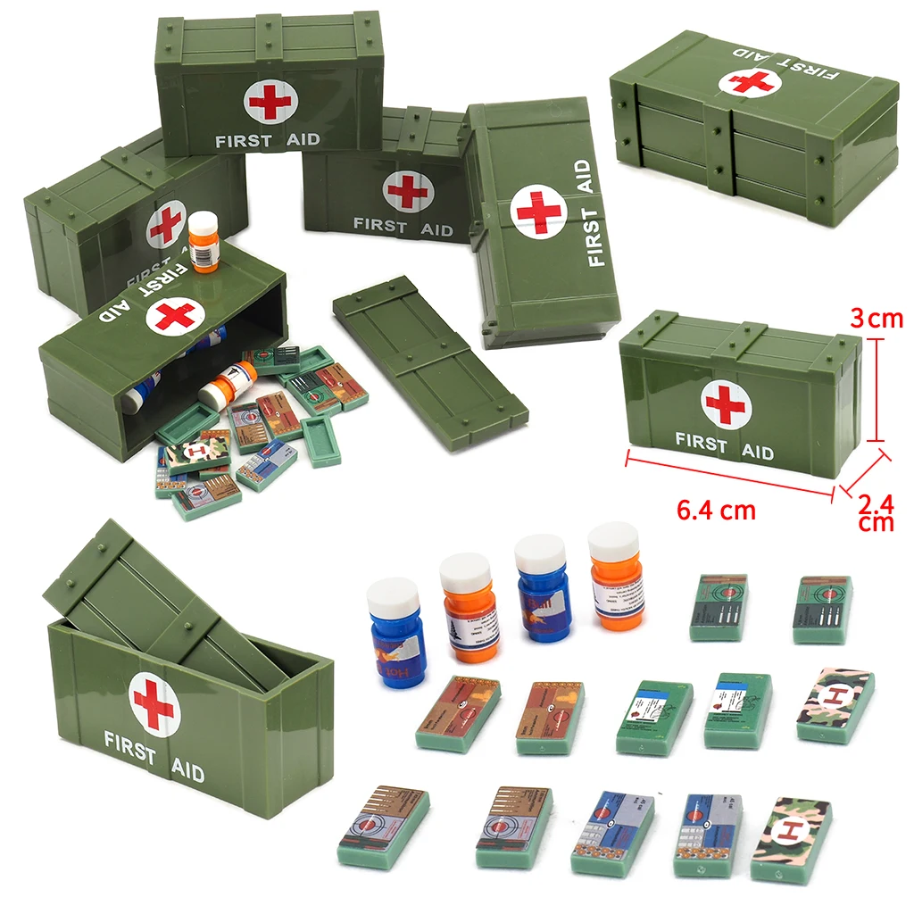 Figures Rescue Box War Building Block Equipment Moc Military WW2 Shortage Healing Box Model Child Christmas Gifts Boy Brick Toys