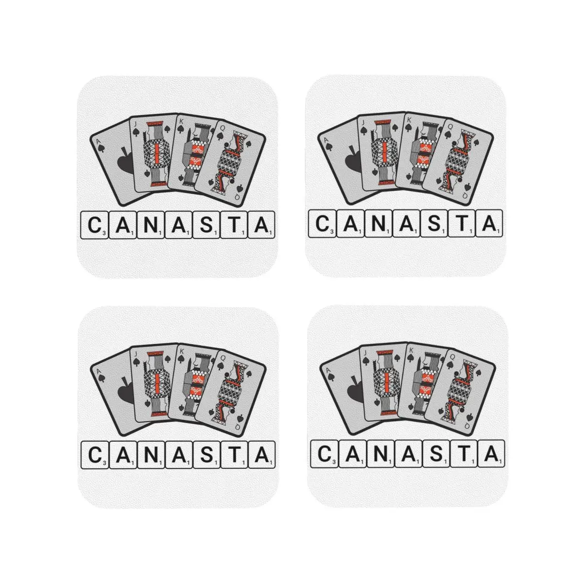 

Классическая карточная игра Canasta, винтажный дизайн, подставки, кухонные салфетки, изоляционные кофейные коврики для чашек, посуда, подушечки, набор из 4 шт.