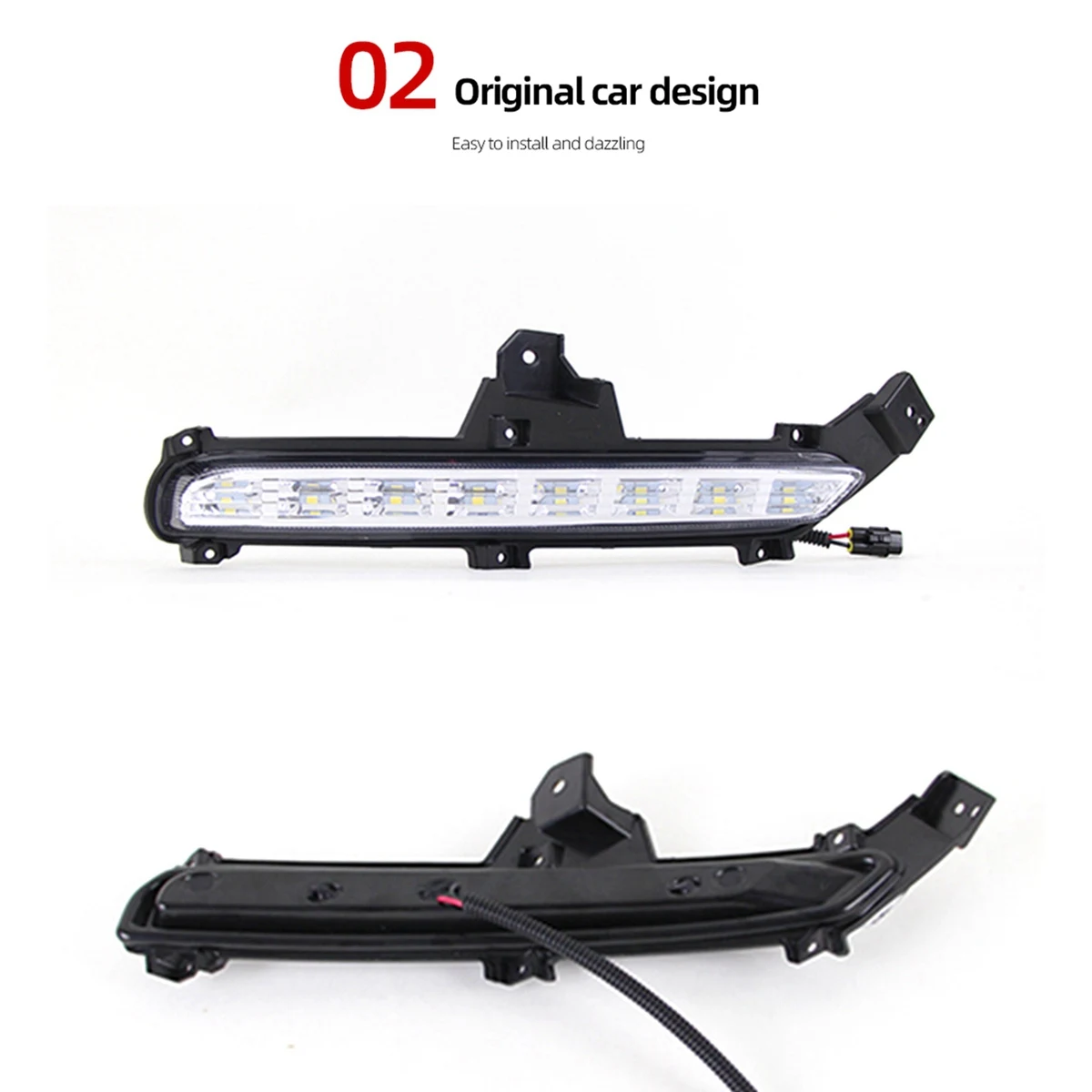 Estilo do carro Daytime Running luz, lâmpada de nevoeiro para KIA RIO K2, 2015, 2016, 2pcs