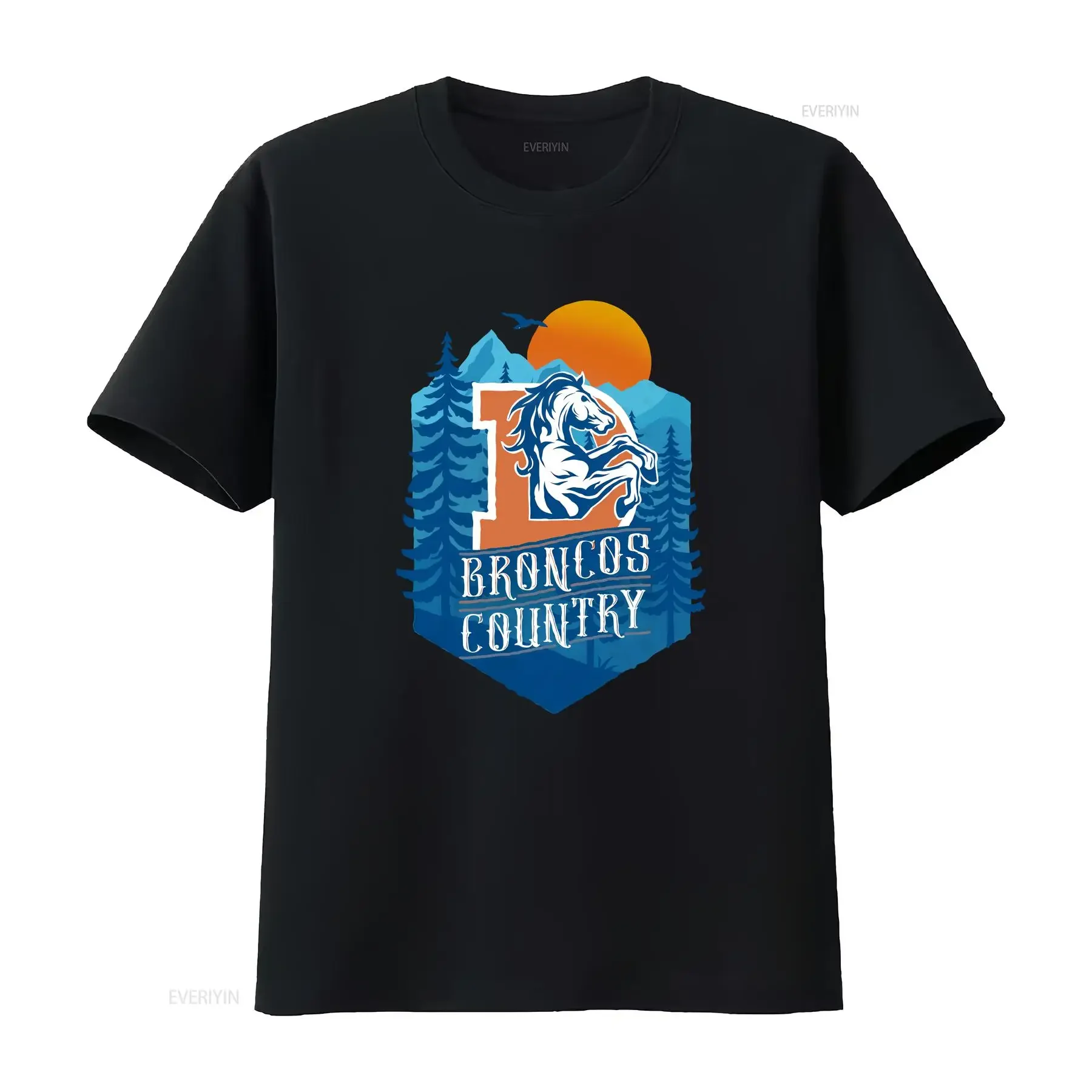 Broncos Country shirt Denver Colorado T fan vintage Washed Top For Everyday Wear fashion Slightly Stylish Breathable Soft homme