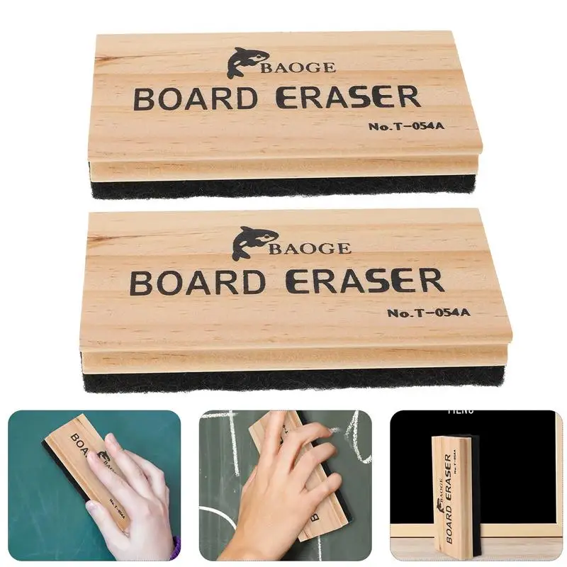 2-Piece Portable Dry Erase Erasers Chalkboard Eraser Dry- Erase Board Cleaning Whiteboard Eraser Blackboard Chalk Eraser