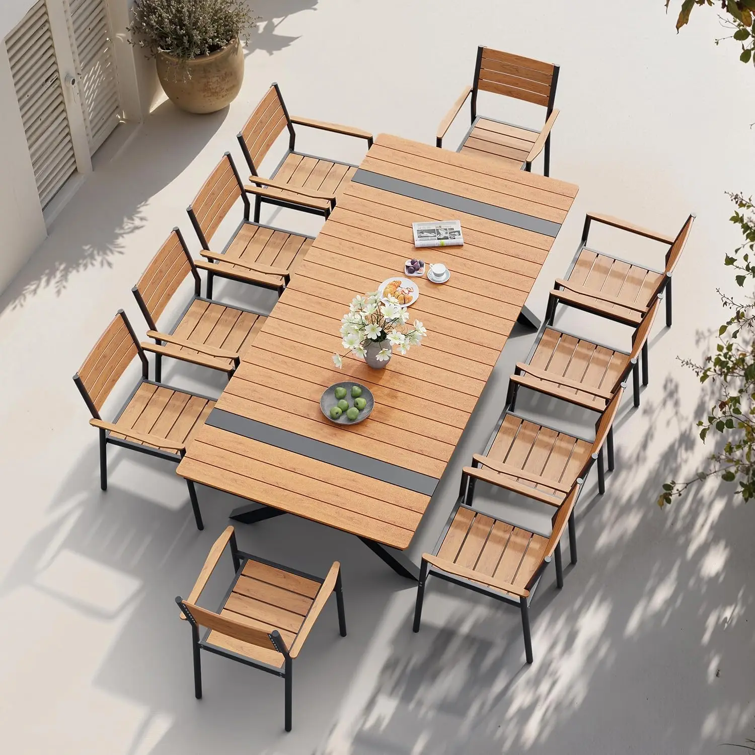 Stackable Outdoor Patio Dining Chairs Set of 6