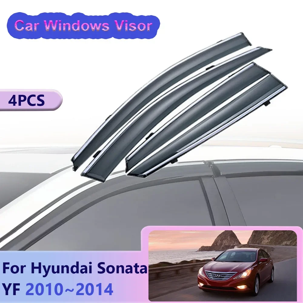 

For Hyundai Sonata YF i45 2010~2014 Car Window Visor Sun Rain Guard Deflector Side Vent Smoke Cover Awnings Shelters Accessories