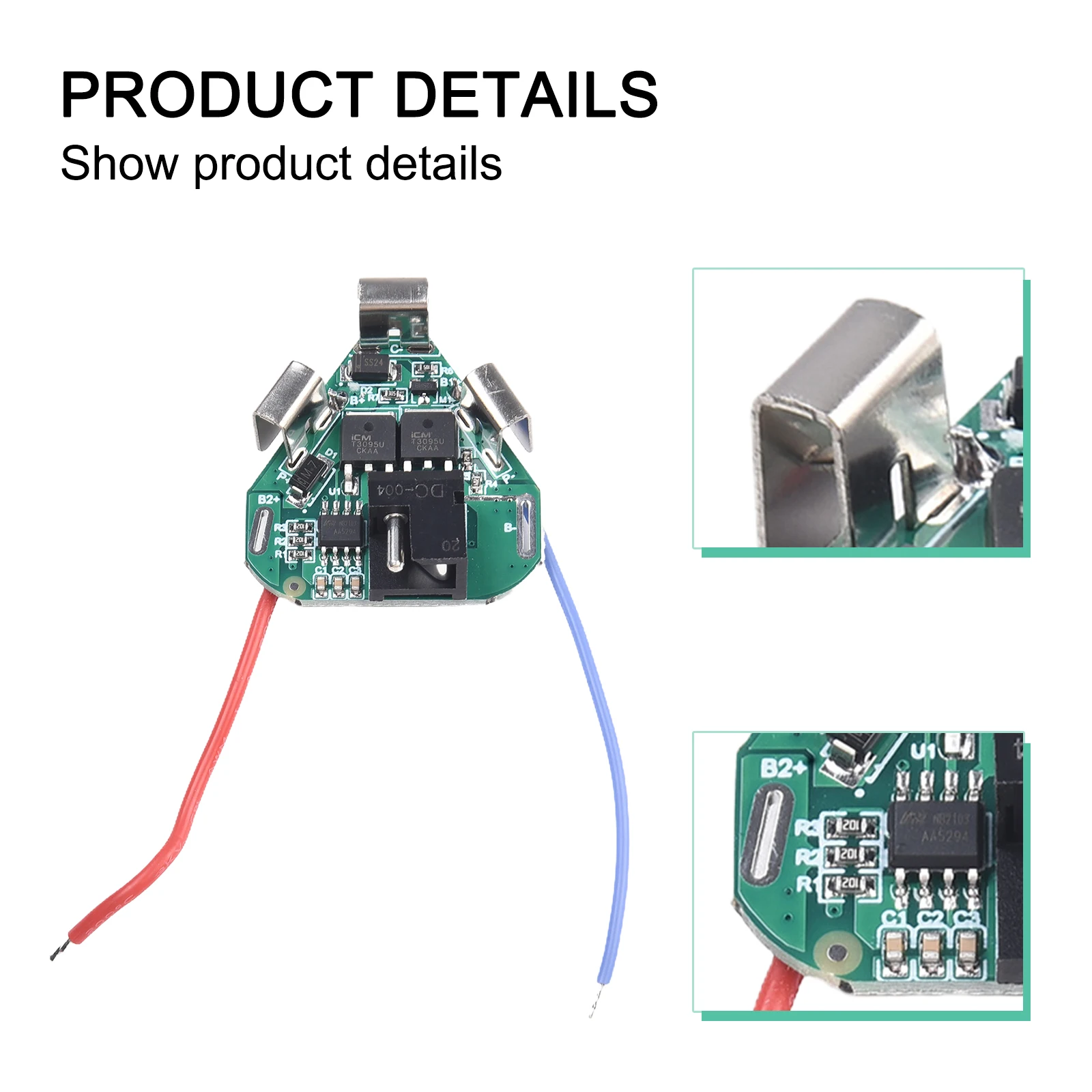 

3S 12.6V Lithium Battery Protection Board Equalizer Circuit Board 33.7*36.5mm For Electric Drill Power Tools Accessories