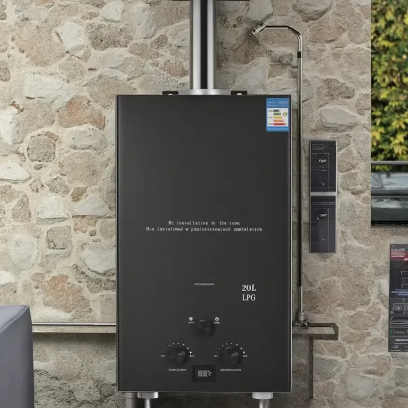 For 36kw 6-18L Gas Powered Electric Water Heater Wall Mounted with LED Display Auto-Protection for Outdoor Use for Hotels