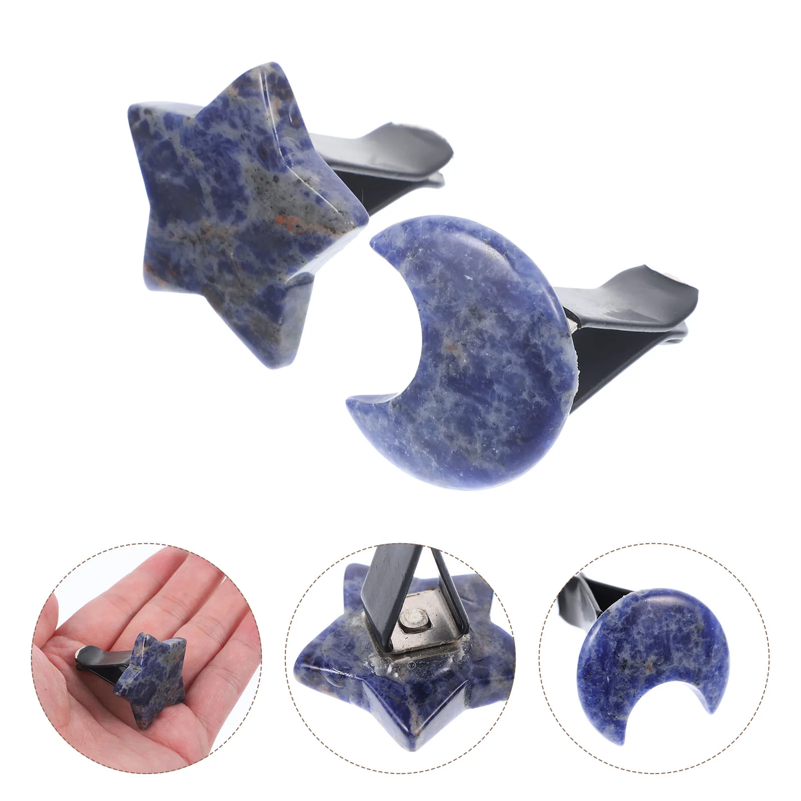 

2 Pcs Star Moon Decoration Car Accessories Vent Clips Stars Decorations Freshener Stainless Steel