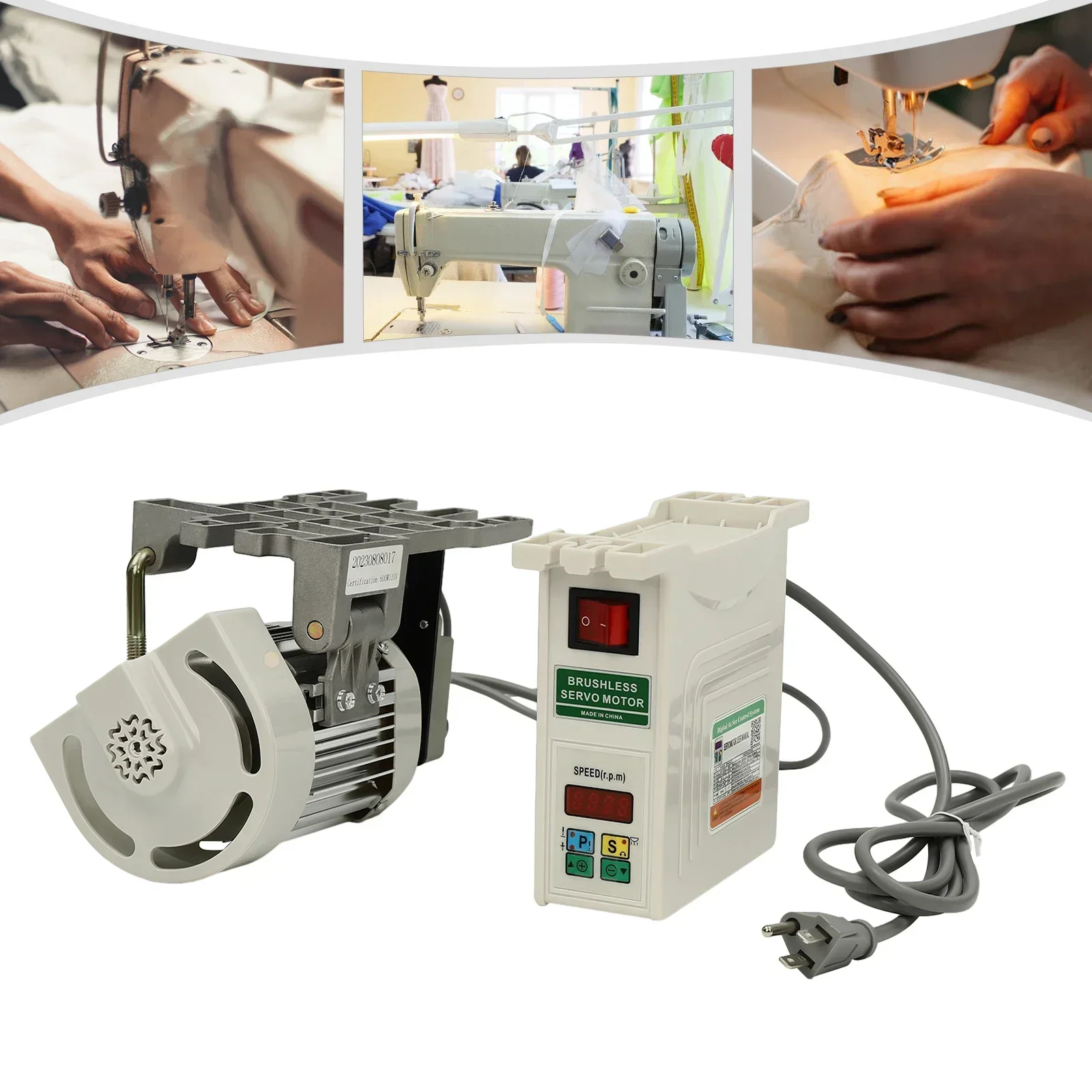 Motor de regulação de velocidade de poupança dividida, sem escova, máquina de costura, servo motor, controlador de motor elétrico, 4500rpm, 110v