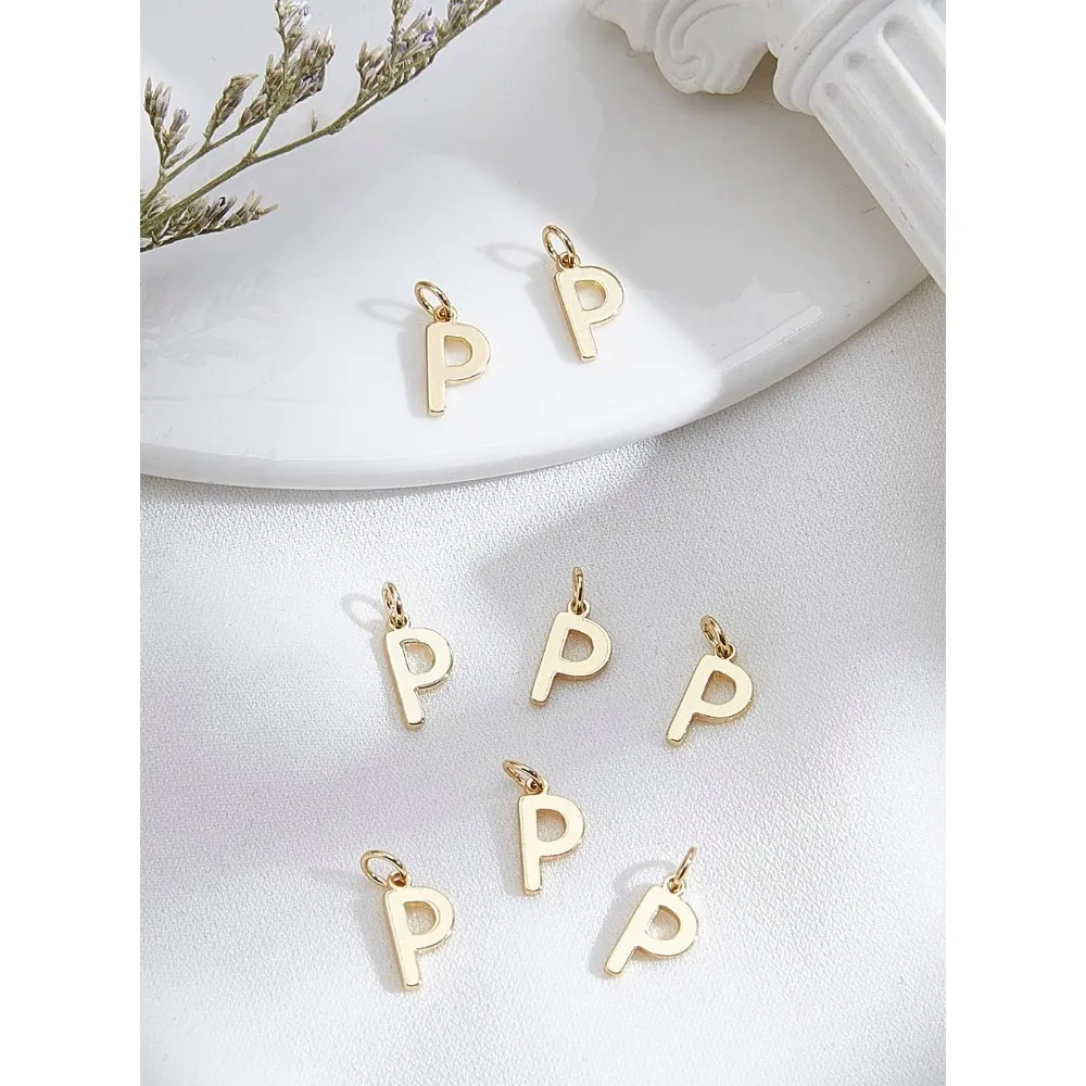 8Pcs Letter P Charms Jewelry Making Charm A-Z Alphabet Pendant for Handmade Necklace Bracelet Jewelry Making