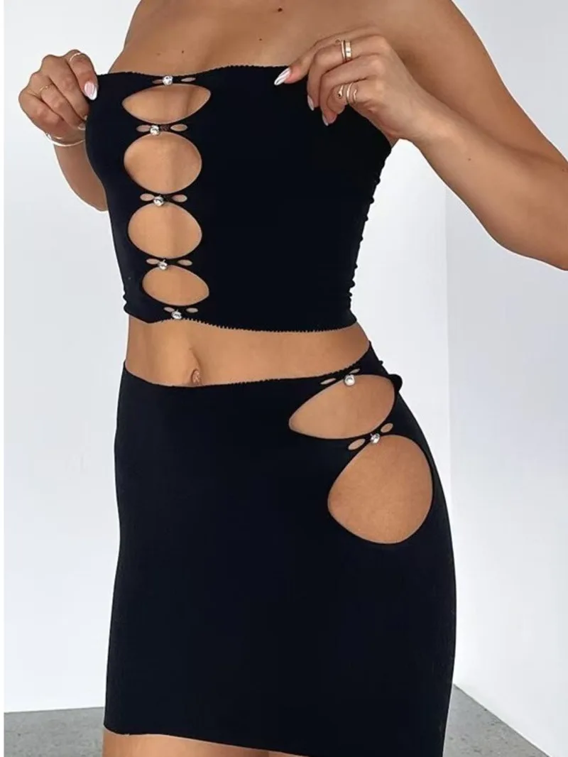 

Сексуальные комплекты сетчатой юбки с открытой спиной и глубоким V-образным вырезом на плечах, без рукавов, с запахом на бедрах, очаровательные элегантные тонкие милые комплекты LZ9M