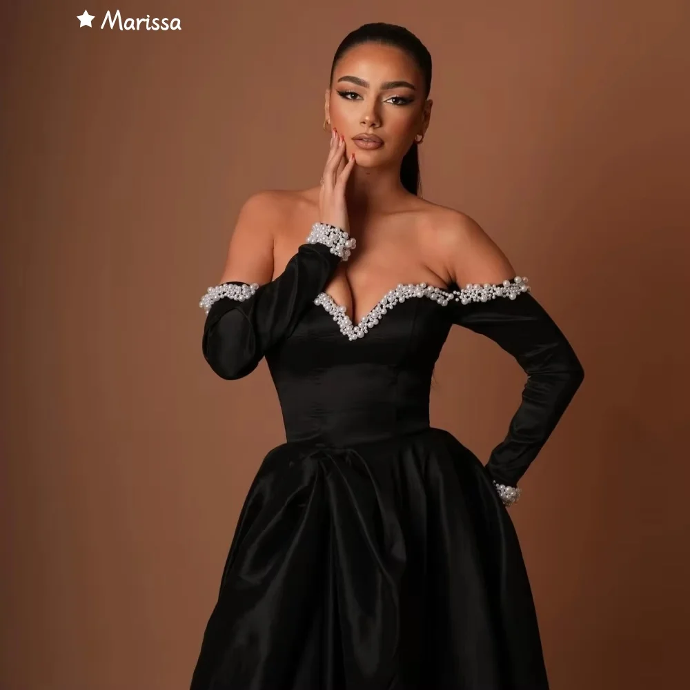 فساتين ماريسا مصنوعة حسب الطلب للمناسبات الخاصة فستان حفلات مكشوف الكتفين لخط الزفاف فستان حفلة موسيقية نسائي 2025 على شكل قلب
