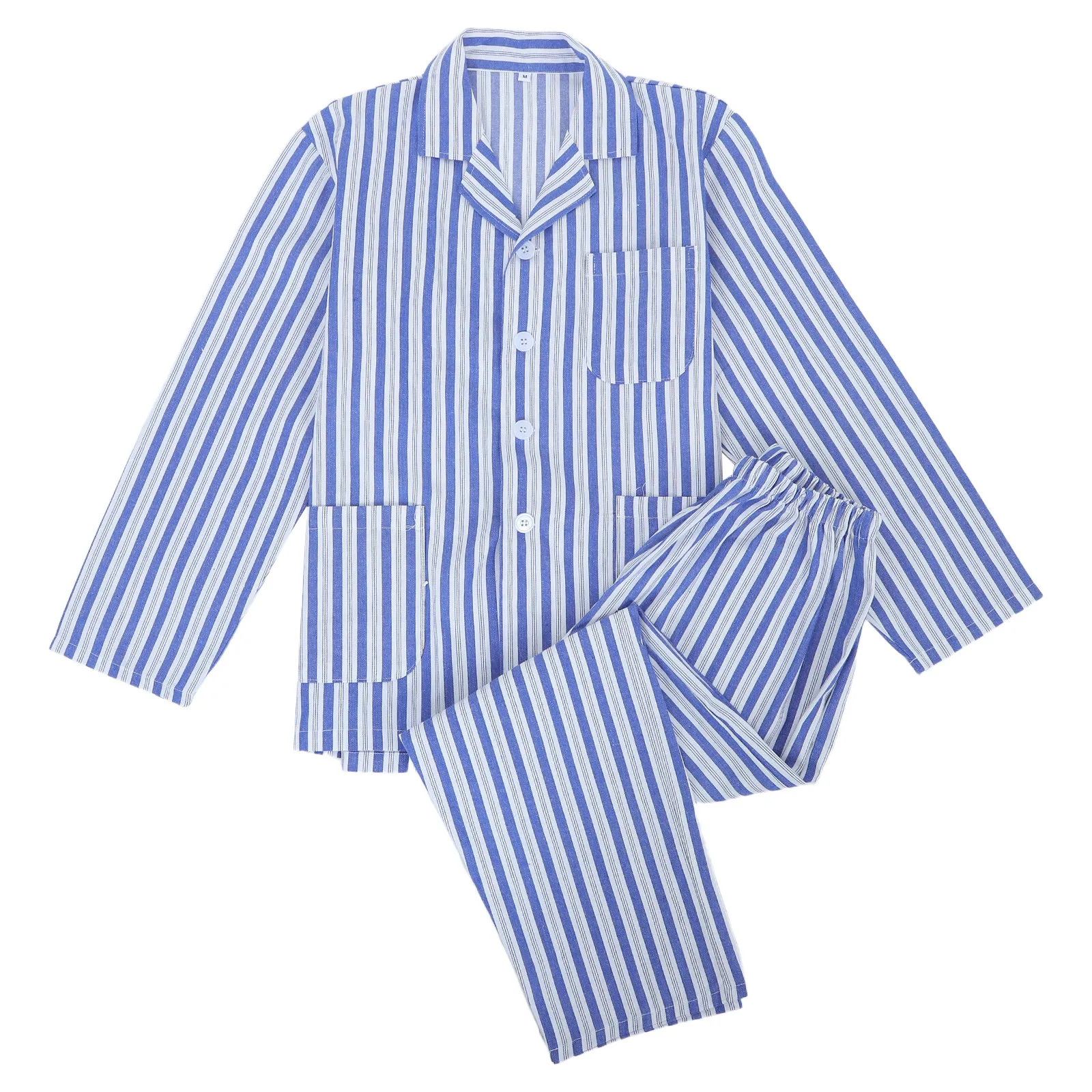 1 ชุดชุดนอนผ้าฝ้ายสำหรับผู้ใหญ่ชุดนอนโรงพยาบาลแขนยาวเสื้อผ้าผู้ป่วยระบายอากาศได้สบายการฟื้นตัวที่บ้าน