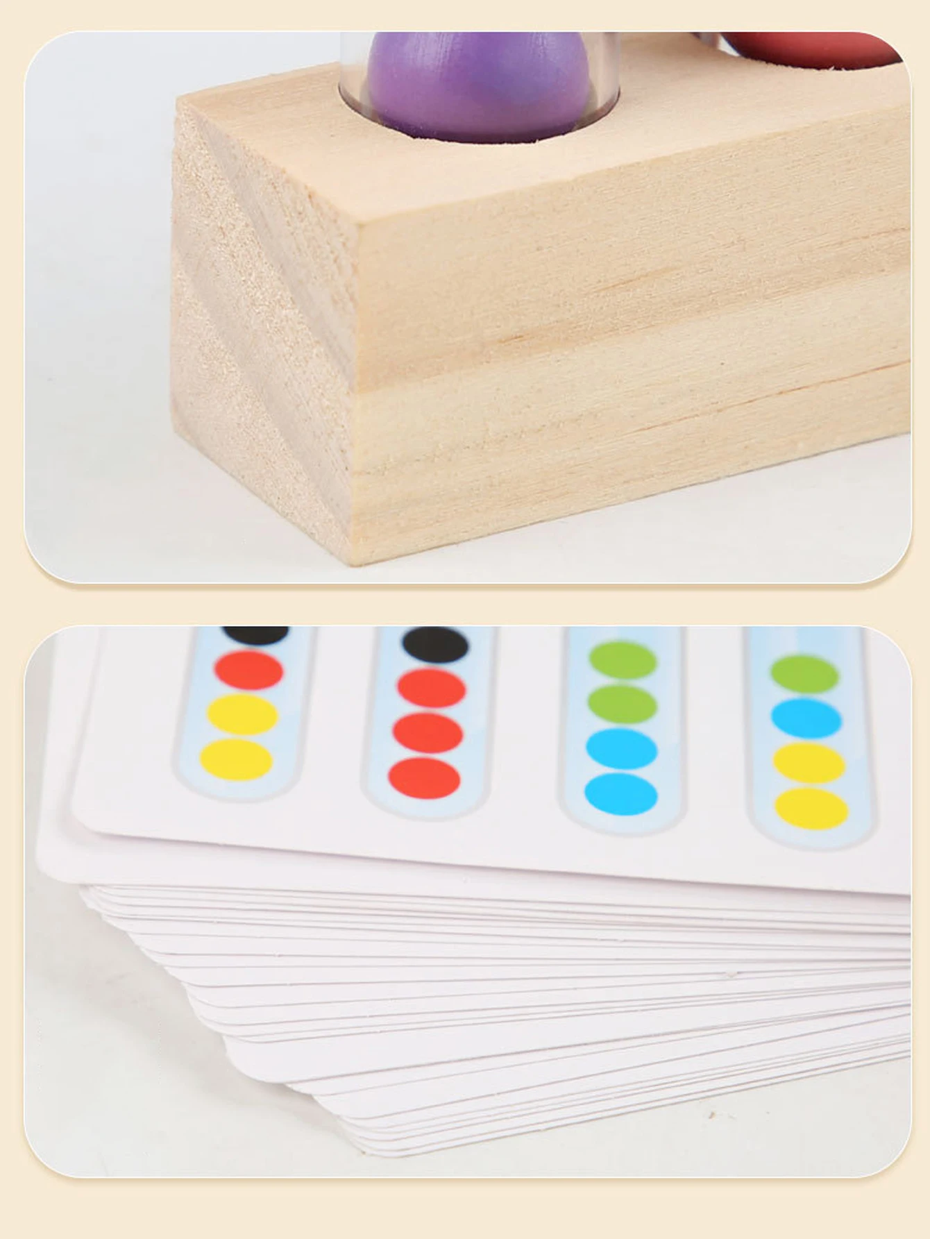 Clip Holzperlen Reagenzglas Spielzeug, Farbsortierspiel, Perlen zählen Feinmotorik Montessori Spielzeug für Kinder, Geschenk für Kinder – Detail 7