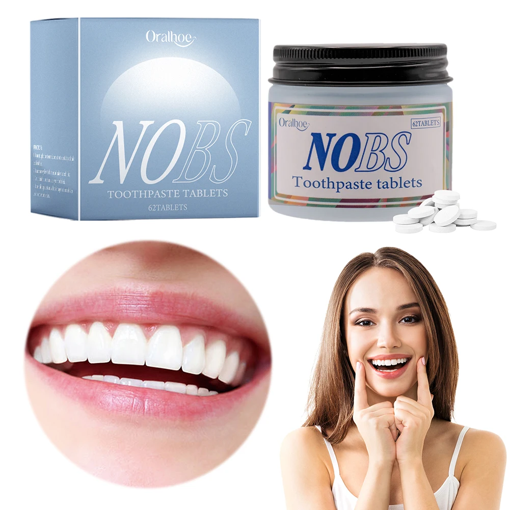 

62 шт. таблетки для зубной пасты, отбеливающие таблетки для зубной пасты, сохраняют свежесть, жевательные таблетки для зубной пасты для путешествий на открытом воздухе