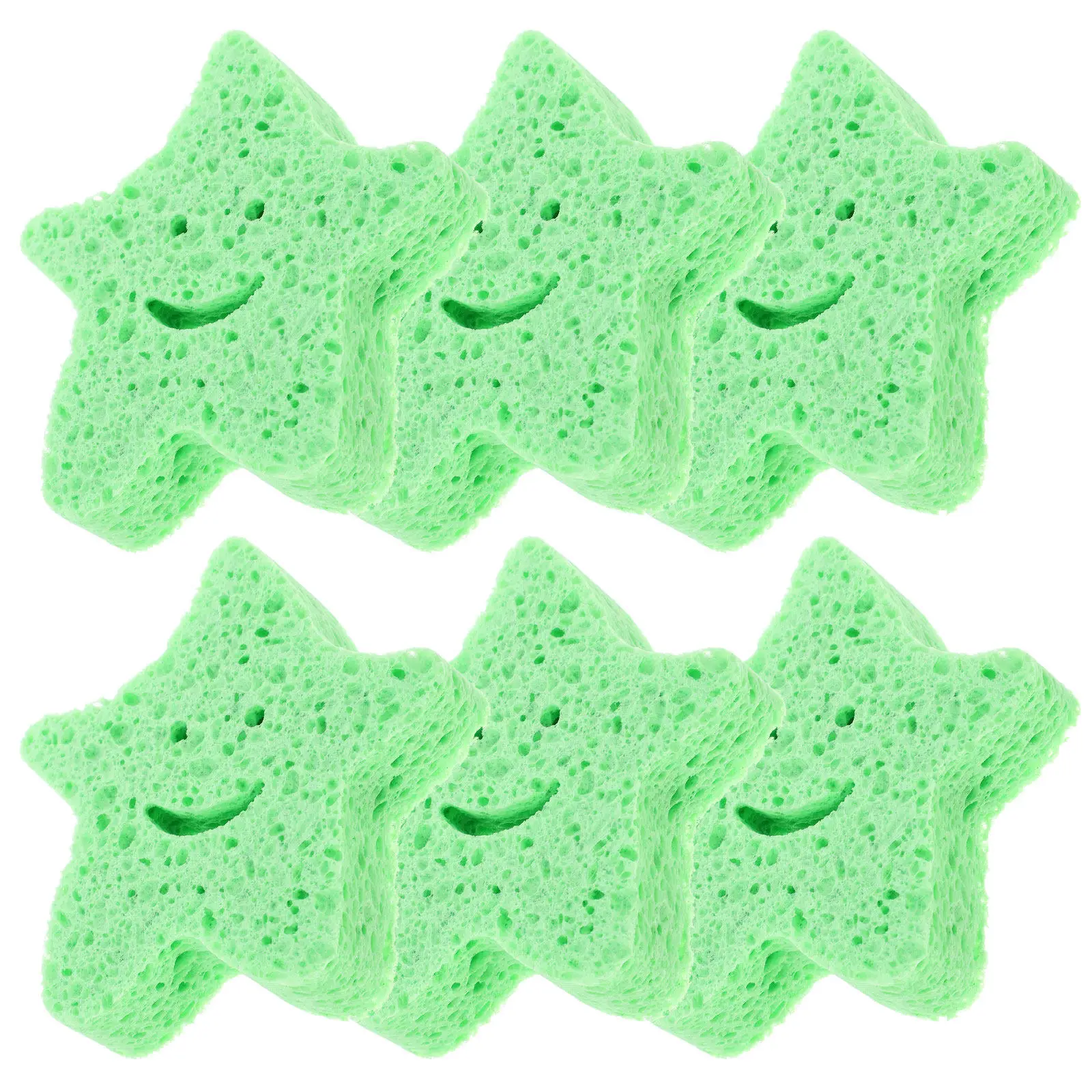 6Pcs Adorable Star Bath Scrubber Sponges for Portable Body Scrubber Sponge Set Strong Cleaning Friction Gentle on Skin Easy