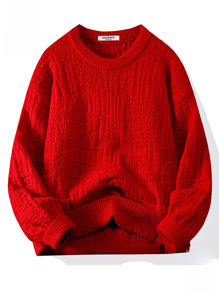 

PaulFrank Monkey Loose Fit Knitwear Men's Autumn Winter Vintage Warm Inner Wear Polyester Fiber Long Sve round Ne Sweats...