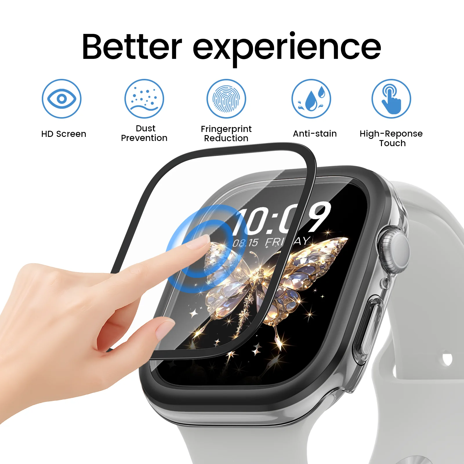 Металл + закаленное стекло + чехол для Apple Watch Series 10, 46 мм, аксессуары, водонепроницаемая защитная пленка для экрана, бампер для iWatch 10, чехол 42 мм