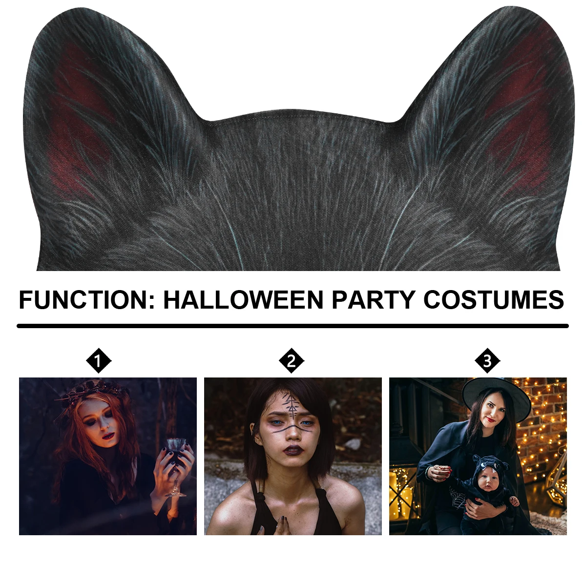 

1pc Lightweight Animal Cat Mask for Halloween Cosplay Comfortable Skin-Friendly Face Mask Lovely Mysterious Design Costume Party