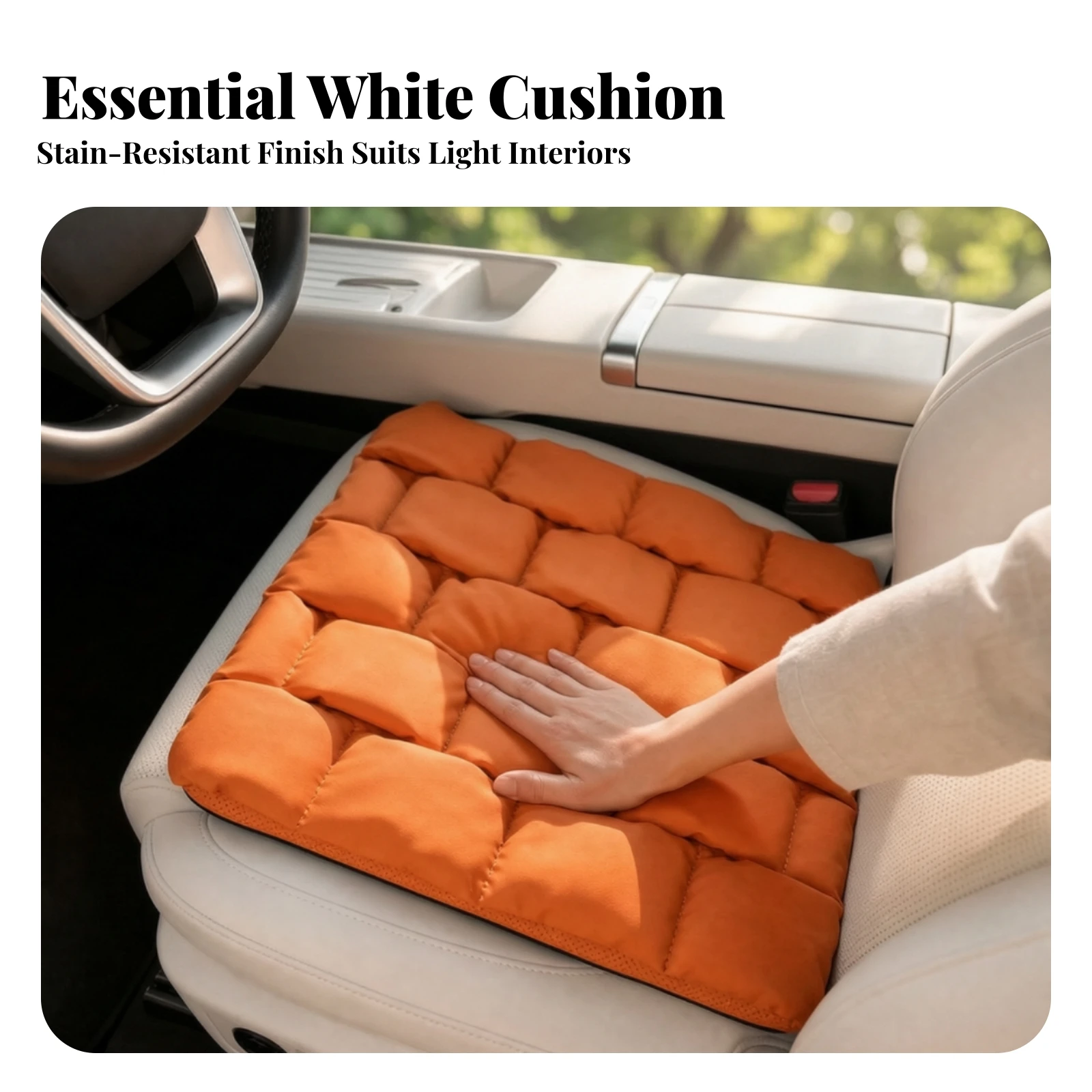 2 Pieces Car Seat Cushion Comfortable Car Seat Cushion with Non-Slip Bottom Supportive Soft for Drivers, Long Drives