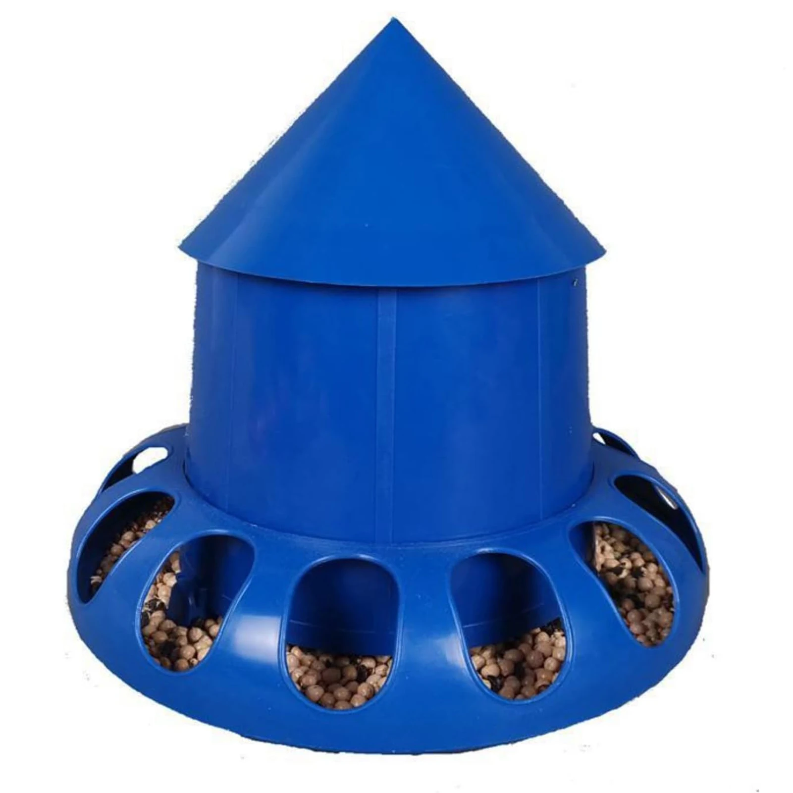 وحدة تغذية طيور الدجاج مع غطاء تمنع الانسكاب وحدة تغذية أوتوماتيكية 11 منفذًا مقاومة للانسكاب وحدة تغذية الطيور للحمام والدجاج والبط #1