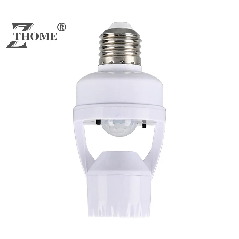 E27 Human Body Sensing Lamp Head Socket LED 100-240V E27 Lamp Base Intelligent Light Bulb Switch