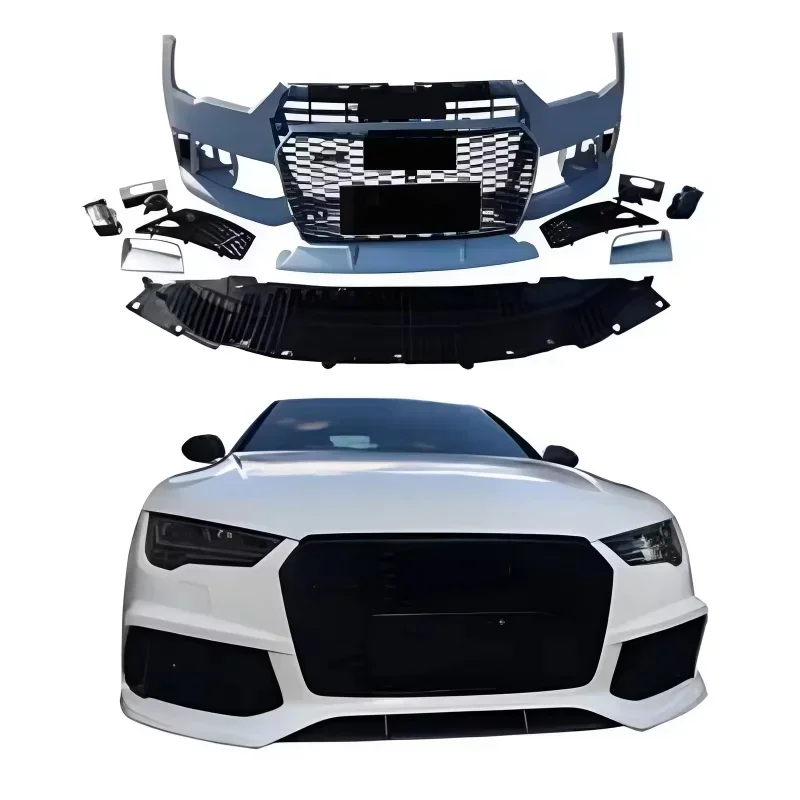 Front bumper rear diffuser RS7 body kit for Audi A7 C7 C7.5 2016 2017 2018 upgrade to RS7 model with front bumper grille