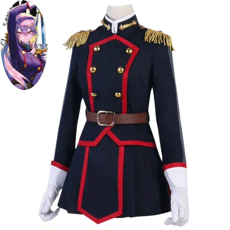 2025 ♥   새로운 애니메이션 마토 세이헤이 노 슬레이브 우젠 쿄카 코이카 코스프레 의상 블랙 전투복 스커트 풀세트 여성 섹시 카니발 ☆ ★