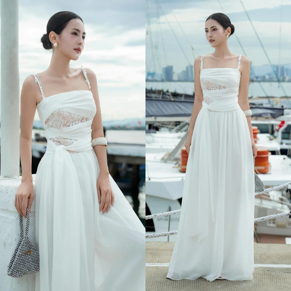 تخصيص ألف خط السباغيتي الأشرطة أنيقة مساء اللباس الرسمي حساسة مخصص فساتين المناسبات الكلاسيكية أزياء حزب اللباس