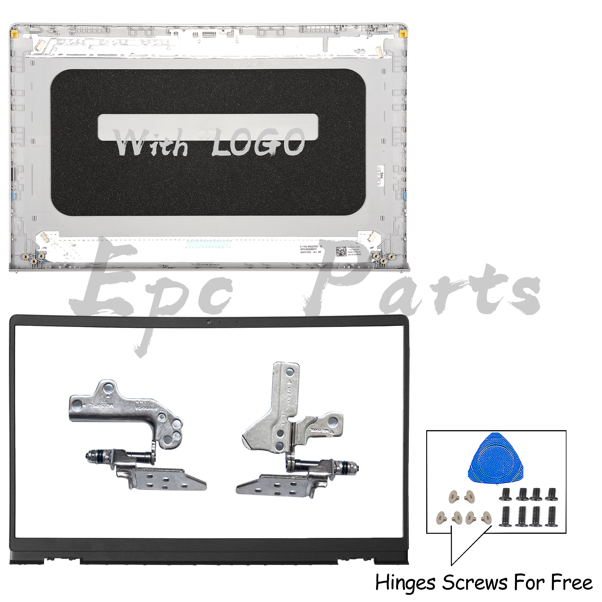 Imagem -03 - Epc para Inspiron 15 3510 3511 3515 3520 3521 0ddm9d 0t4mt1 00wpn8 Capa Traseira Mais Moldura Mais Dobradiças Case de Reparo Peças