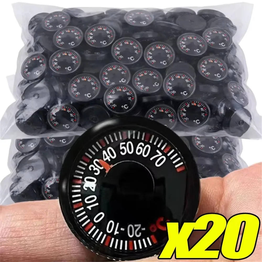 

20mm Scale Measurement High Accuracy Thermometer Car Practical Mini Circular Thermometer Car Air Vent Ornament Charm 1-20Pcs