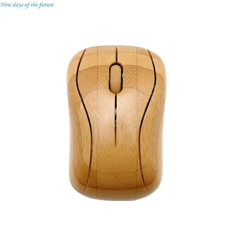 

2.4G Wireless Mouse Wooden Computer Mouse with USB Receiver Plug and Play E65A