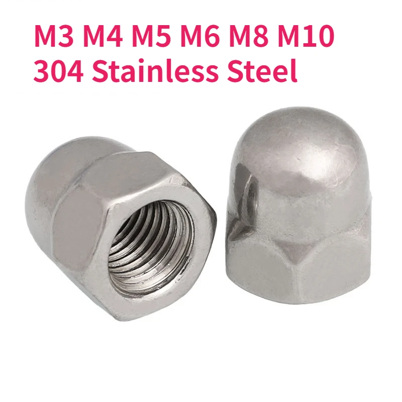 M3 M4 M5 M6 M8 M10 DIN1587 304 A2-70 Stainless Steel Hex Acorn Cap Nut Domed Nuts For Decrotive