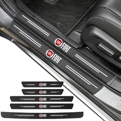 Car Door Sill Protector Carbon Fiber Threshold Stickers For Fiat 500 500L 500X 500c 500e Abarth Grande Panda Punto Tipo BRAVO