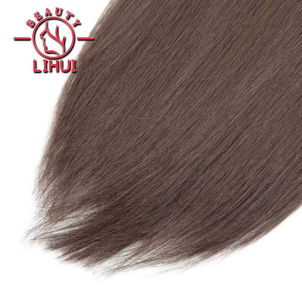 Rabo de cavalo sintético reto para mulheres, extensões naturais do cabelo, cauda falsa, sobrecarga do cavalo, pigtail falso, branco e preto