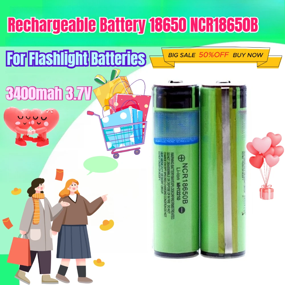 

3400mah 3.7V Rechargeable Battery 18650 NCR18650B for Flashlight Batteries